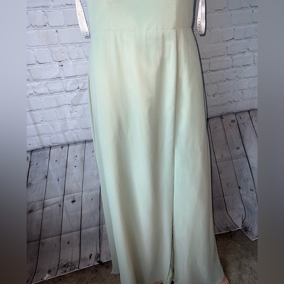 Azazie light green polyester formal long dress size M - Picture 3 of 14